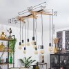 Treherne Hanglamp Natuurlijke kleuren, Zwart, 9-lichts