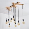 Treherne Hanglamp Natuurlijke kleuren, Zwart, 9-lichts