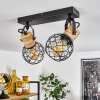 Bridgeport Plafondlamp Zwart, 2-lichts