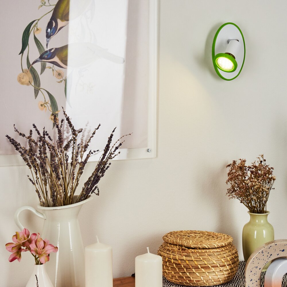 Cabri Muurlamp LED Chroom, Groen, Wit, 1-licht