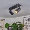 Zuoz Plafondlamp Chroom, Zwart, 2-lichts