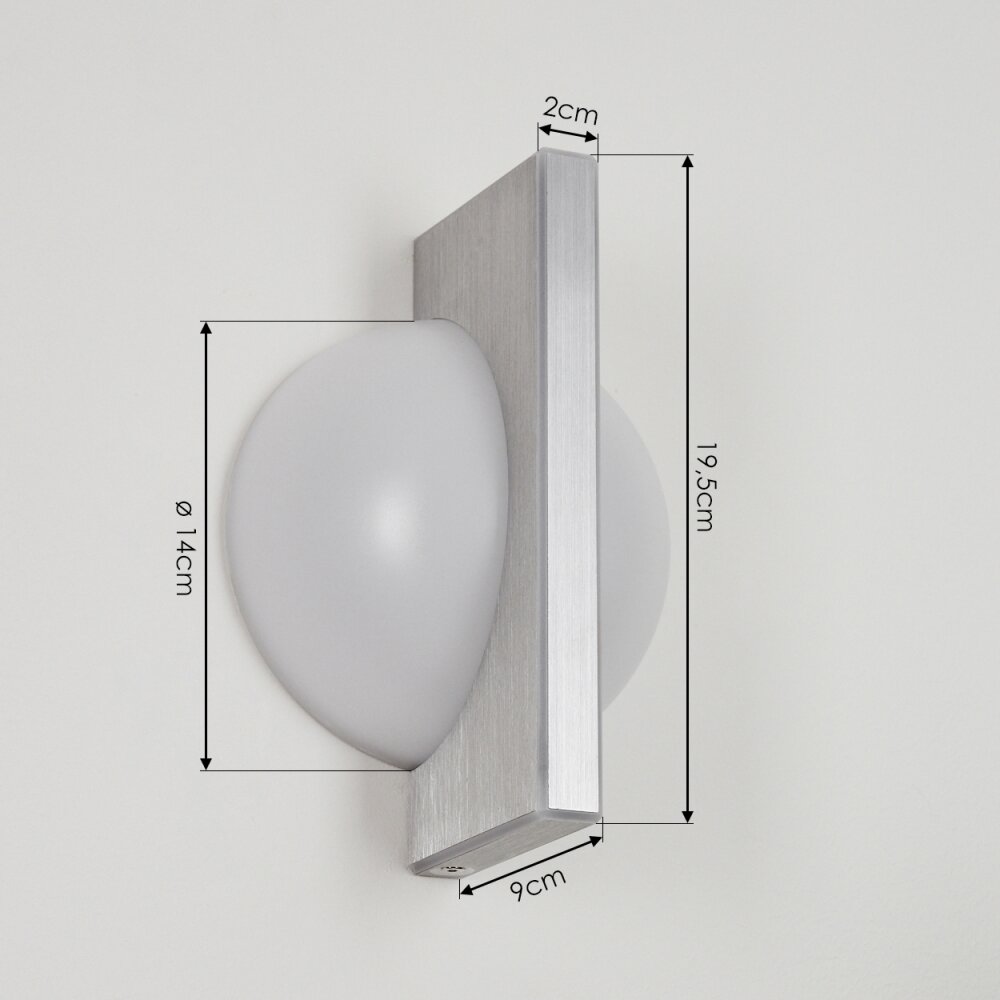 Wroxton Muurlamp LED Aluminium, 1-licht