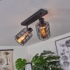 Lungernsee Plafondlamp Zwart, 2-lichts