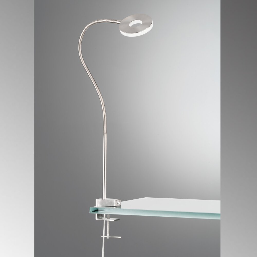Fischer & Honsel Jax Klemlamp LED Nikkel mat, 1-licht main product photo