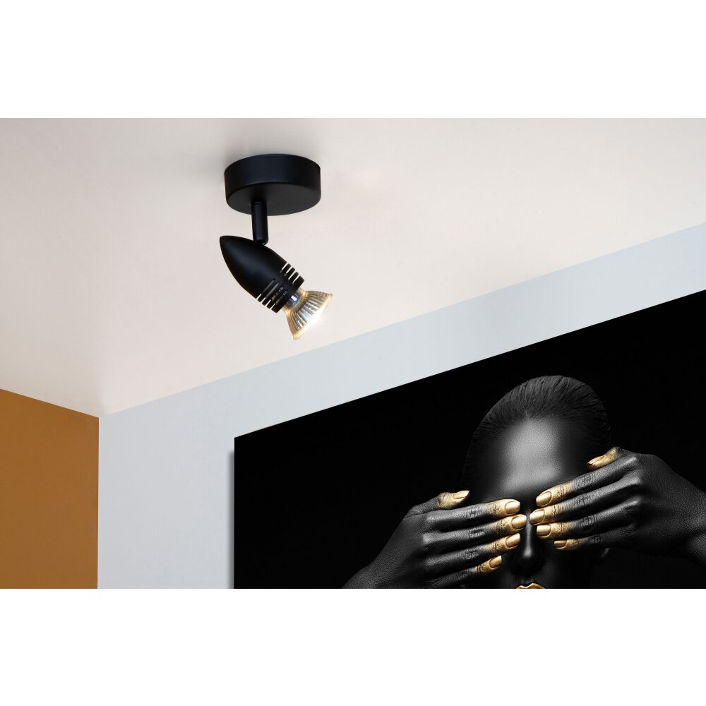 Lucide CARO Muurlamp Zwart, 1-licht main product photo