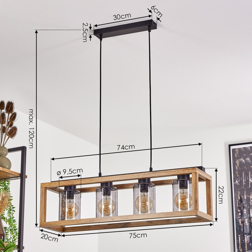 Brugg Hanglamp Zwart, 4-lichts