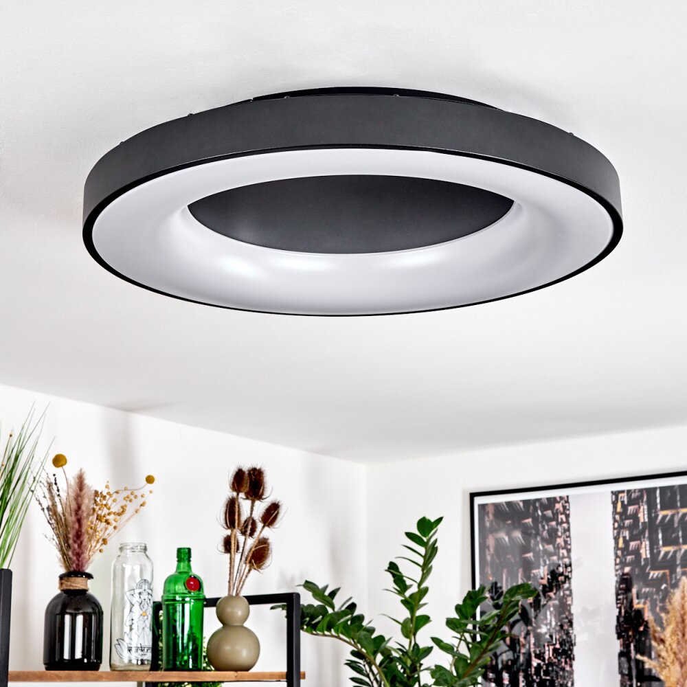 Sachseln Plafondlamp LED Zwart, 1-licht, Afstandsbediening