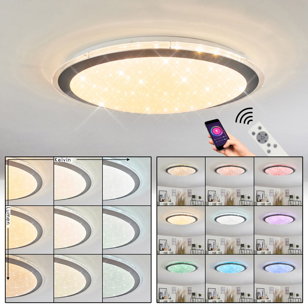 Gorgonta Plafondpaneel LED Wit, 2-lichts, Afstandsbediening, Kleurwisselaar main product photo