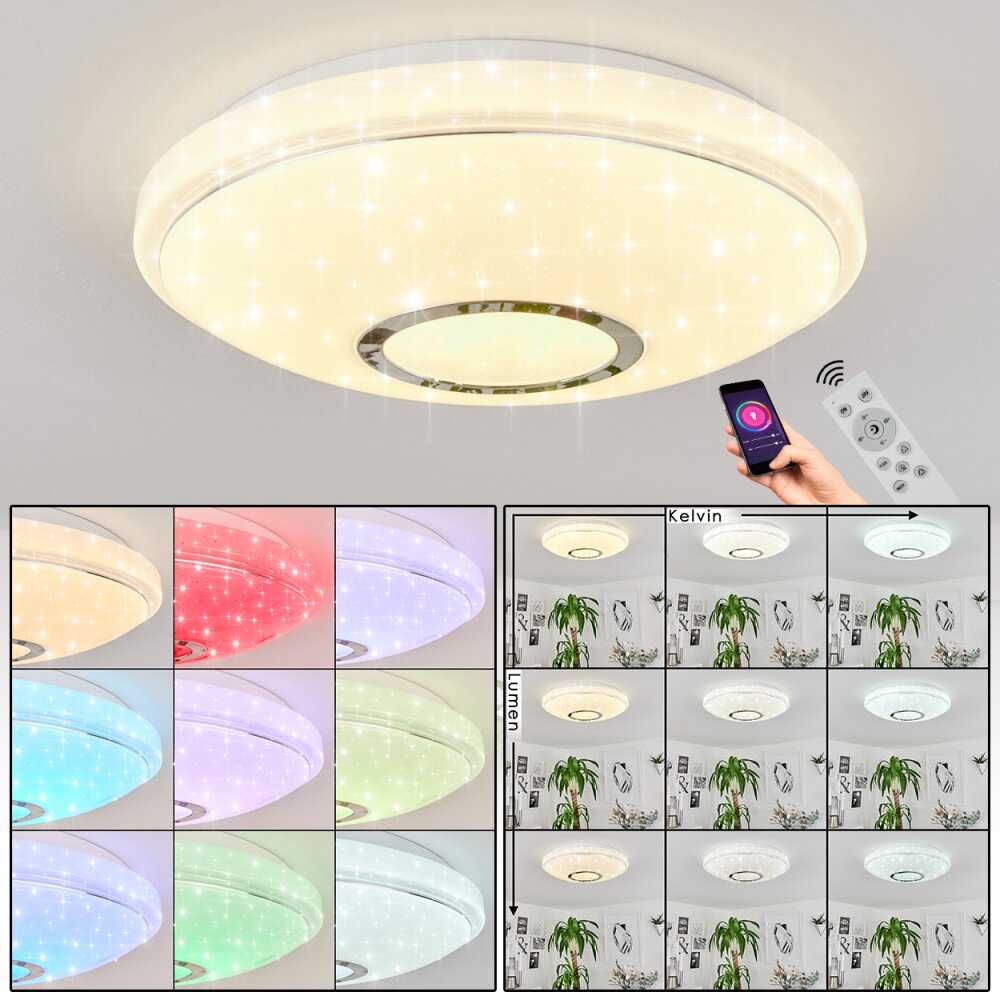 Auxerre Plafondlamp LED Wit, 2-lichts, Afstandsbediening, Kleurwisselaar main product photo
