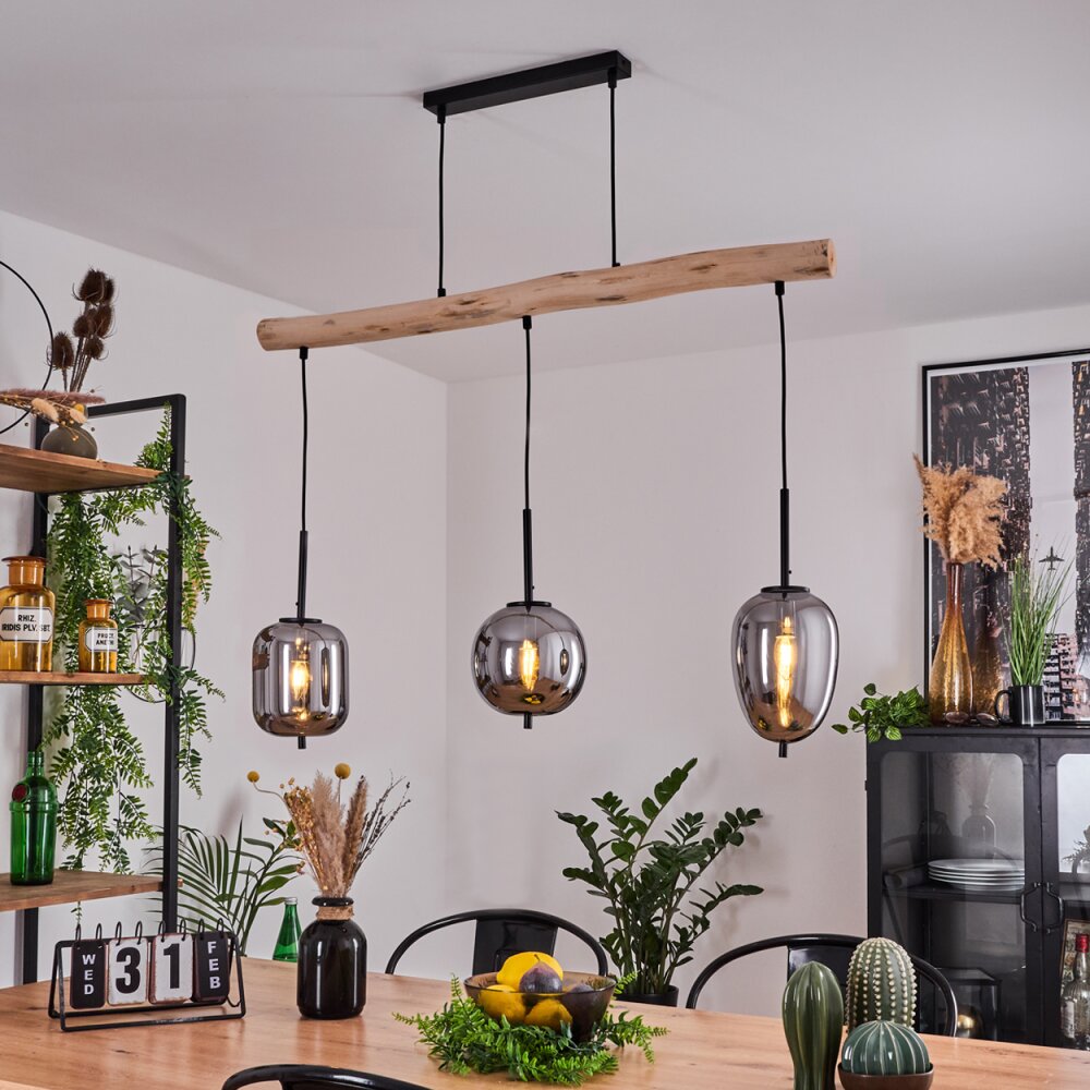 Verbania Hanger Natuurlijke kleuren, Zwart, 3-lichts main product photo