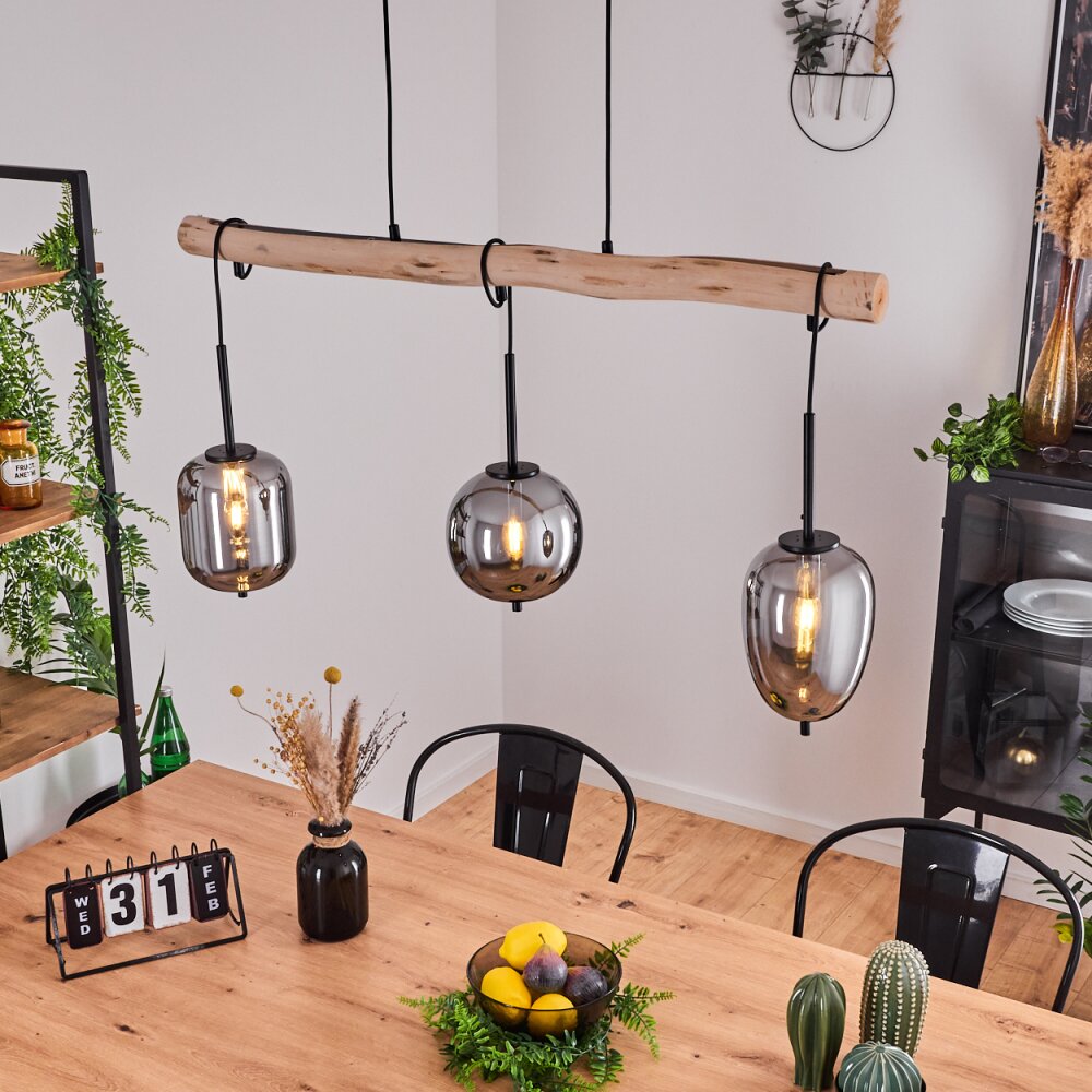 Verbania Hanger Natuurlijke kleuren, Zwart, 3-lichts main product photo