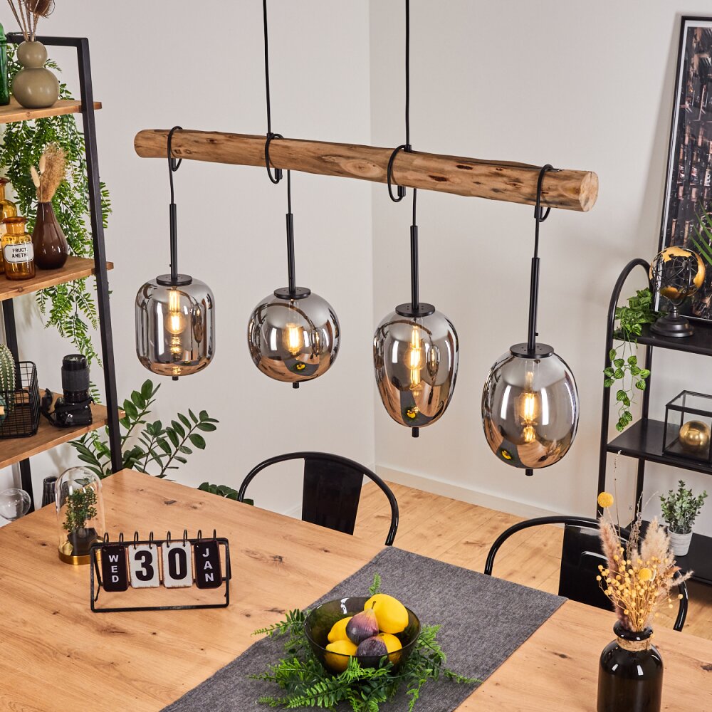 Verbania Hanger Natuurlijke kleuren, Zwart, 4-lichts main product photo