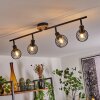 Ballis Plafondlamp Natuurlijke kleuren, Zwart, 4-lichts