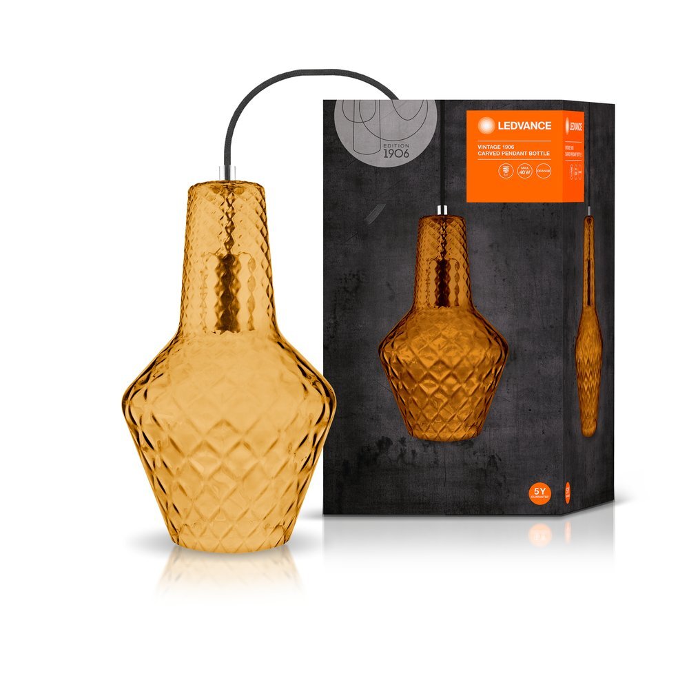 Ledvance 1906 Carved Hanger Zwart, 1-licht main product photo