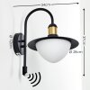 Theux Buiten muurverlichting Goud, Zwart, 1-licht, Bewegingsmelder