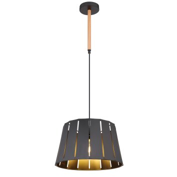 Globo LUNA Hanger houtlook, Zwart, 1-licht