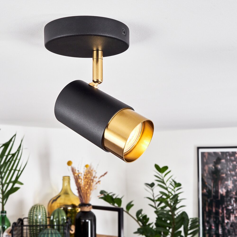 Campanas Plafondlamp Messing, Zwart, 1-licht main product photo
