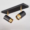 Campanas Plafondlamp Messing, Zwart, 2-lichts