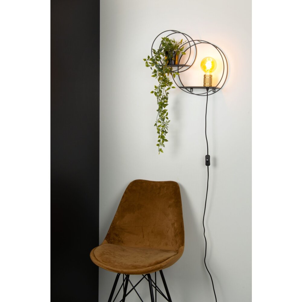 Lucide CIRCLE Muurlamp Zwart, 1-licht main product photo