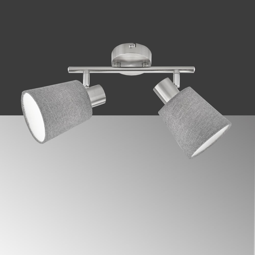 Fischer & Honsel Jeff Plafondlamp Nikkel mat, 2-lichts main product photo