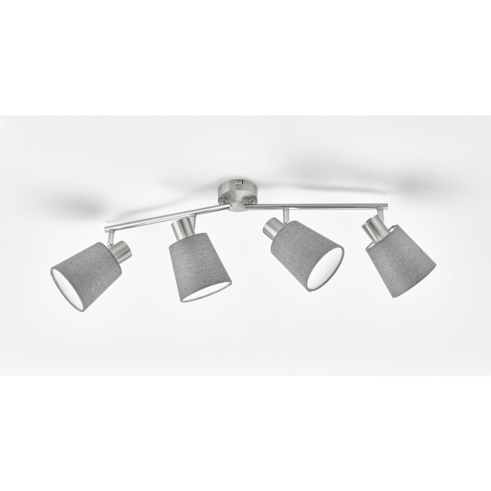 Fischer & Honsel Jeff Plafondlamp Nikkel mat, 4-lichts