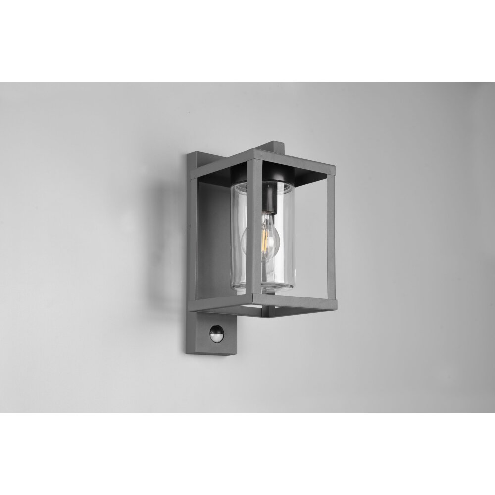Trio Lunga Buiten muurverlichting Antraciet, 1-licht, Bewegingsmelder