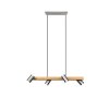 Trio MARLEY Hanglamp Natuurlijke kleuren, Nikkel mat, 4-lichts