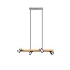 Trio MARLEY Hanglamp Natuurlijke kleuren, Nikkel mat, 4-lichts
