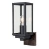 Lutec KARO Buiten muurverlichting houtlook, Zwart, 1-licht