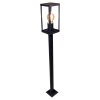 Lutec KARO Padverlichting houtlook, Zwart, 1-licht