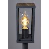 Lutec KARO Padverlichting houtlook, Zwart, 1-licht