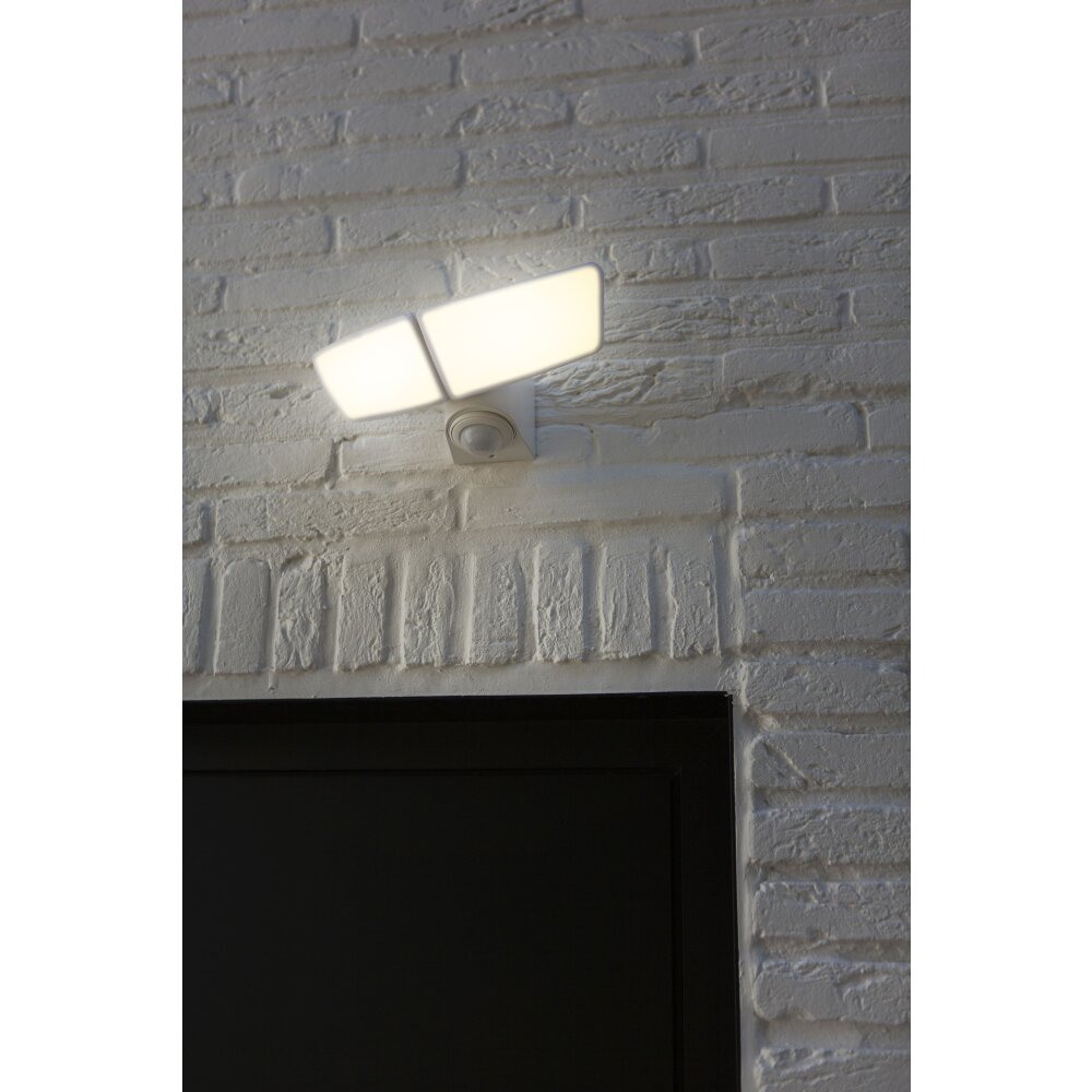 Lutec ARTICA Buiten muurverlichting LED Wit, 1-licht, Bewegingsmelder main product photo