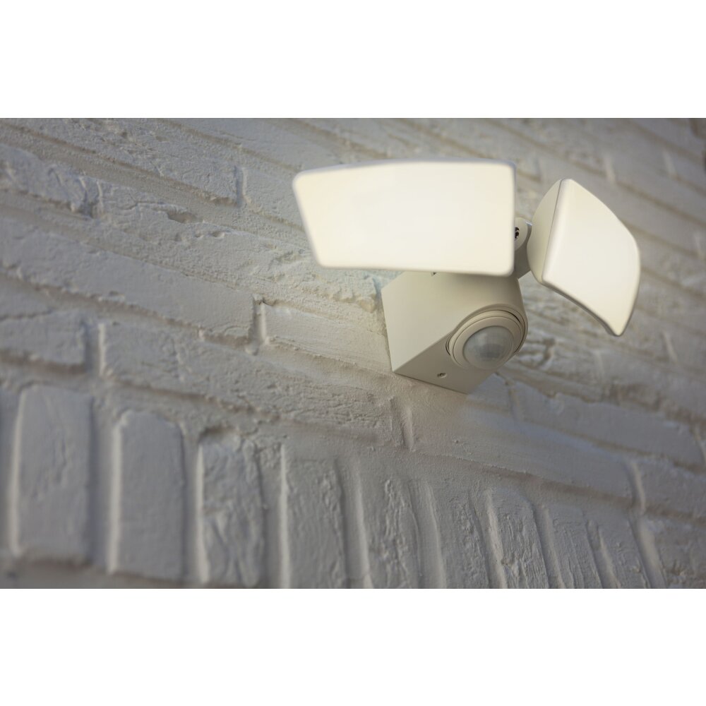 Lutec ARTICA Buiten muurverlichting LED Wit, 1-licht, Bewegingsmelder