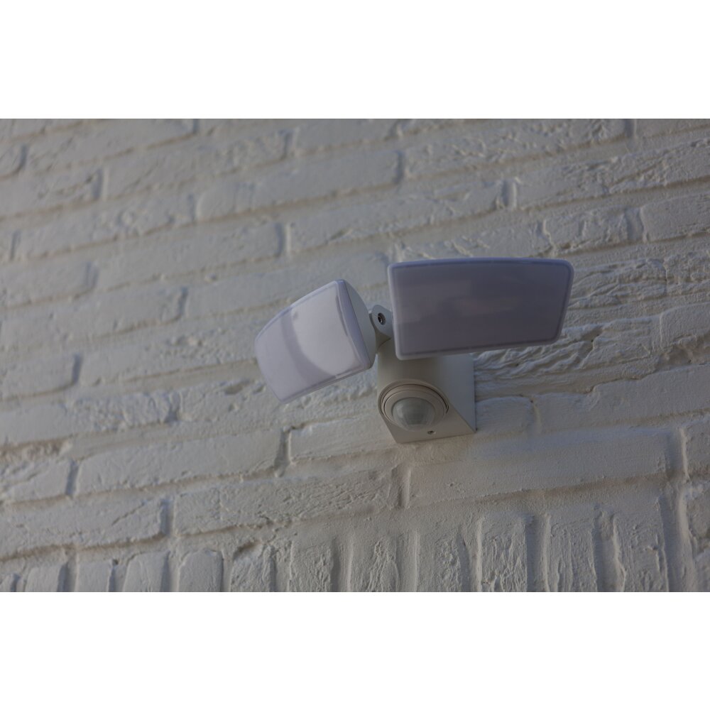 Lutec ARTICA Buiten muurverlichting LED Wit, 1-licht, Bewegingsmelder