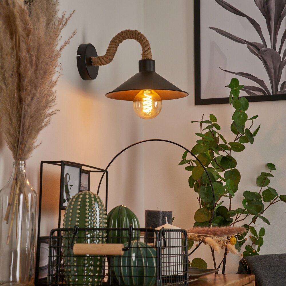 Bolombolo Muurlamp Natuurlijke kleuren, Zwart, 1-licht