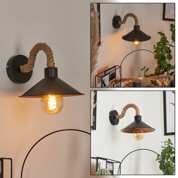 Bolombolo Muurlamp Goud, Zwart, 1-licht