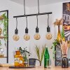 Ermatingen Hanglamp Donkerbruin, Nikkel mat, 4-lichts