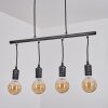 Ermatingen Hanglamp Donkerbruin, Nikkel mat, 4-lichts