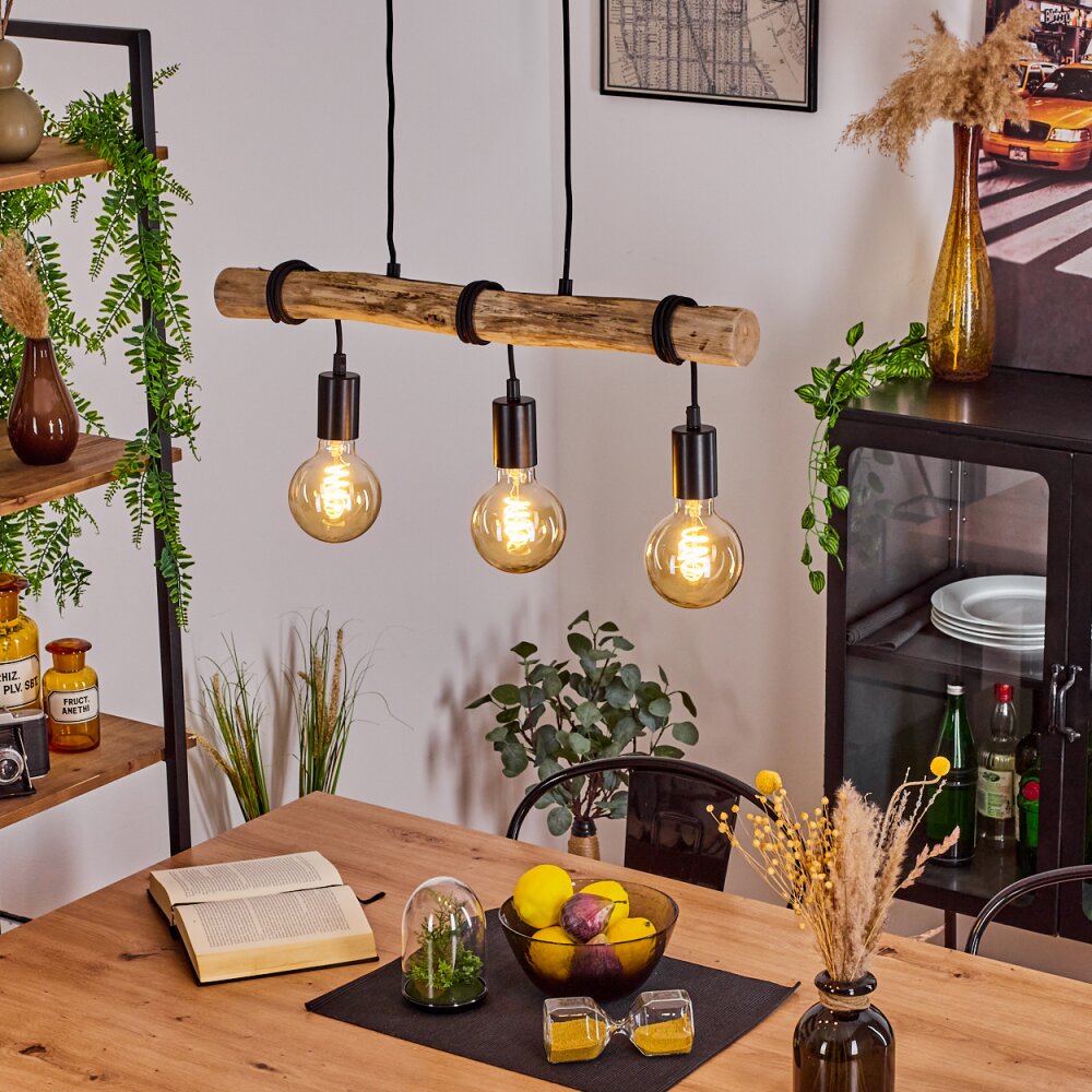 Toleda Hanglamp Natuurlijke kleuren, Zwart, 3-lichts main product photo