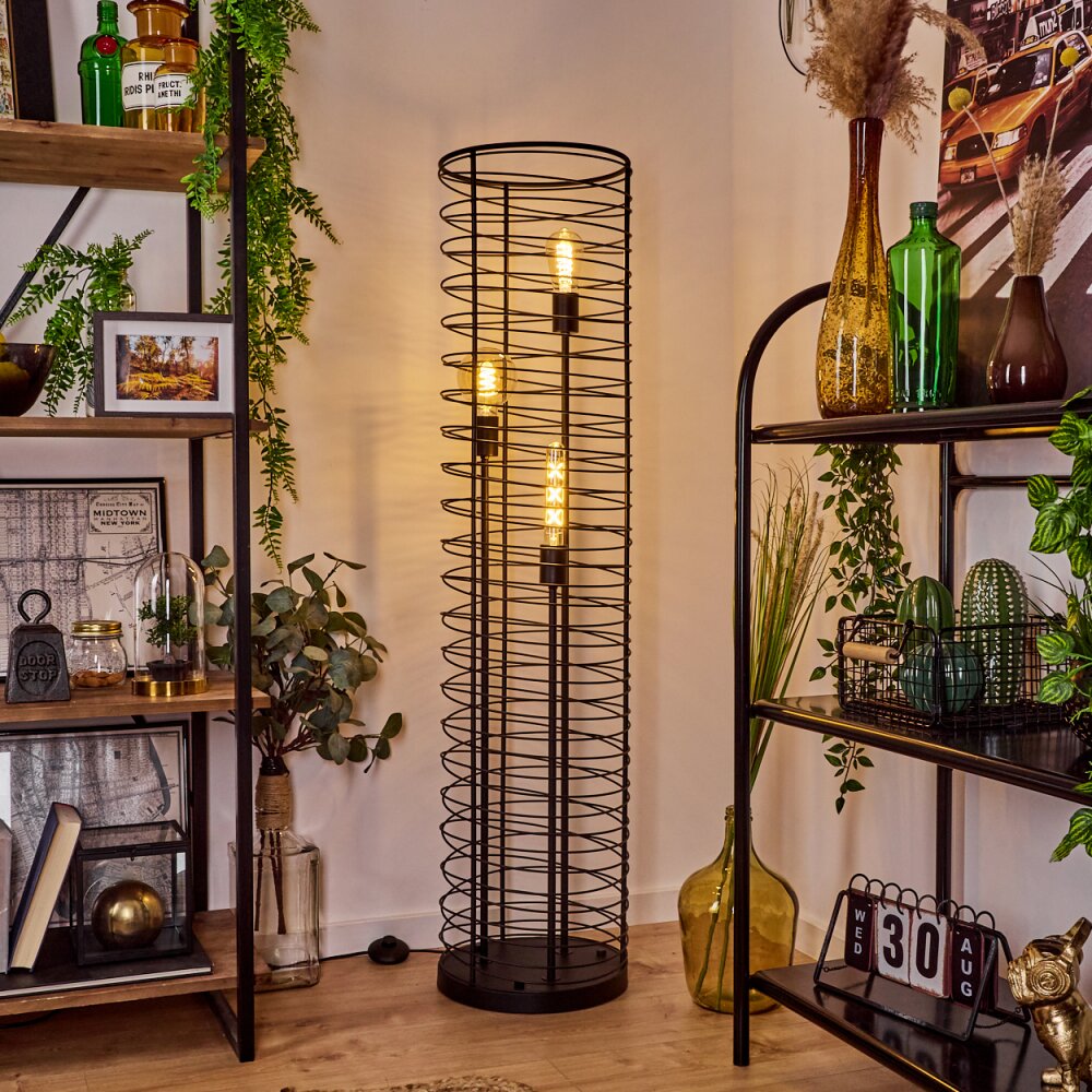 Tobuna Staande lamp Zwart, 3-lichts main product photo