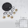 Arusi Hanglamp Brons, Zwart, 5-lichts