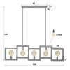Top Down Hanglamp Oud zilver, 5-lichts