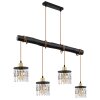 Globo COMMA Hanglamp Messing, Rookkleurig, Zwart, 4-lichts