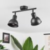 Kansela Plafondlamp Zwart, 2-lichts