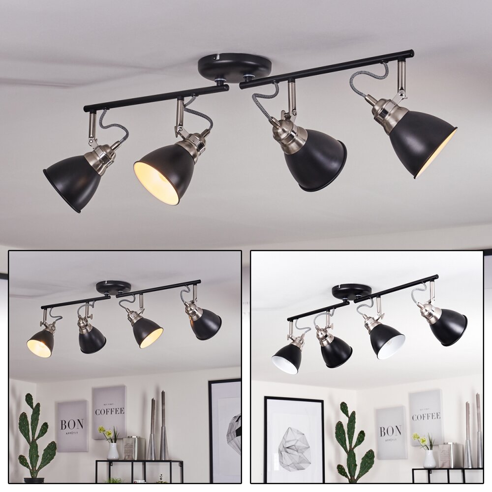 Gralingen Plafondlamp Nikkel mat, Zwart, 4-lichts main product photo