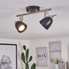 Moesdorf Plafondlamp Nikkel mat, Zwart, 2-lichts