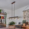 Deadwood Hanglamp LED Bruin, houtlook, 5-lichts
