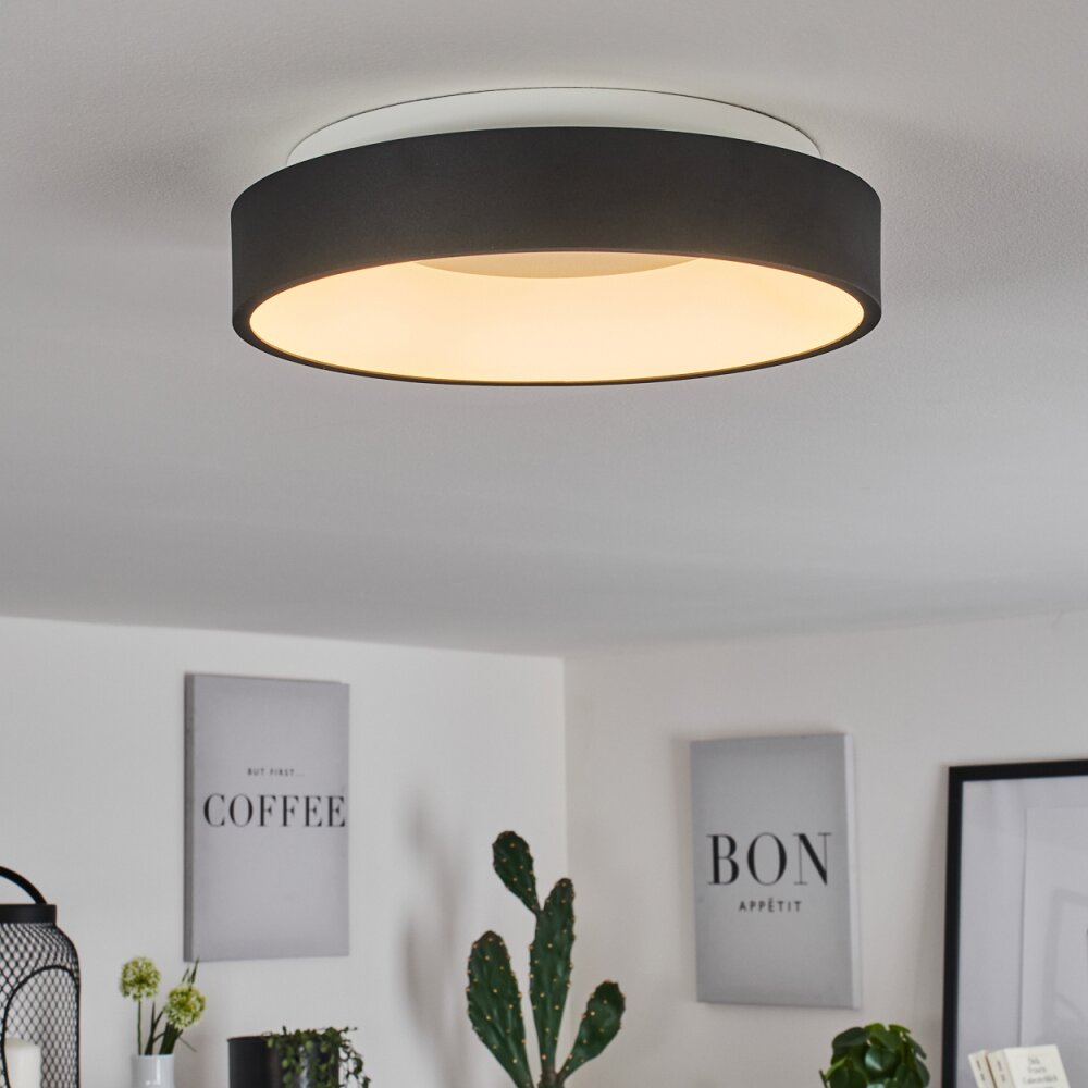 Playas Plafondlamp LED Zwart, Wit, 1-licht main product photo