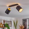 Chiuvi Plafondlamp Chroom, Natuurlijke kleuren, Zwart, Wit, 2-lichts