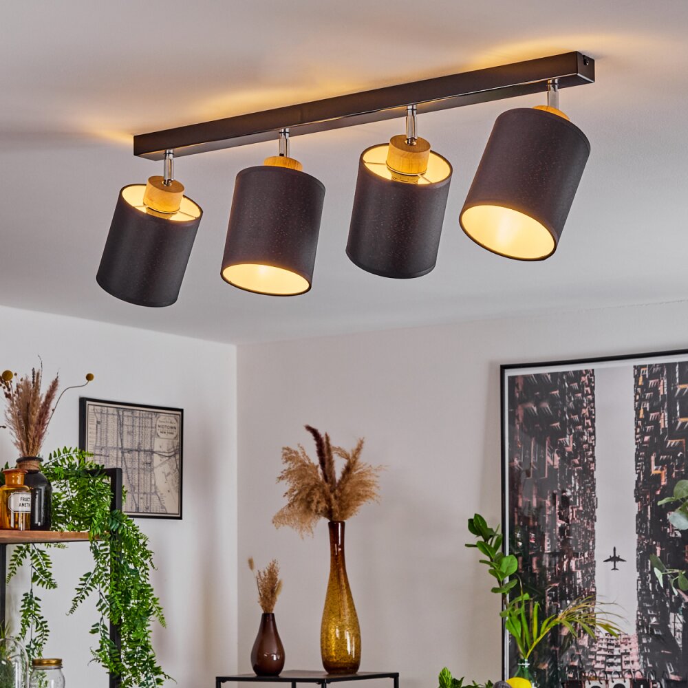 Chiuvi Plafondlamp Chroom, Natuurlijke kleuren, Zwart, Wit, 4-lichts main product photo